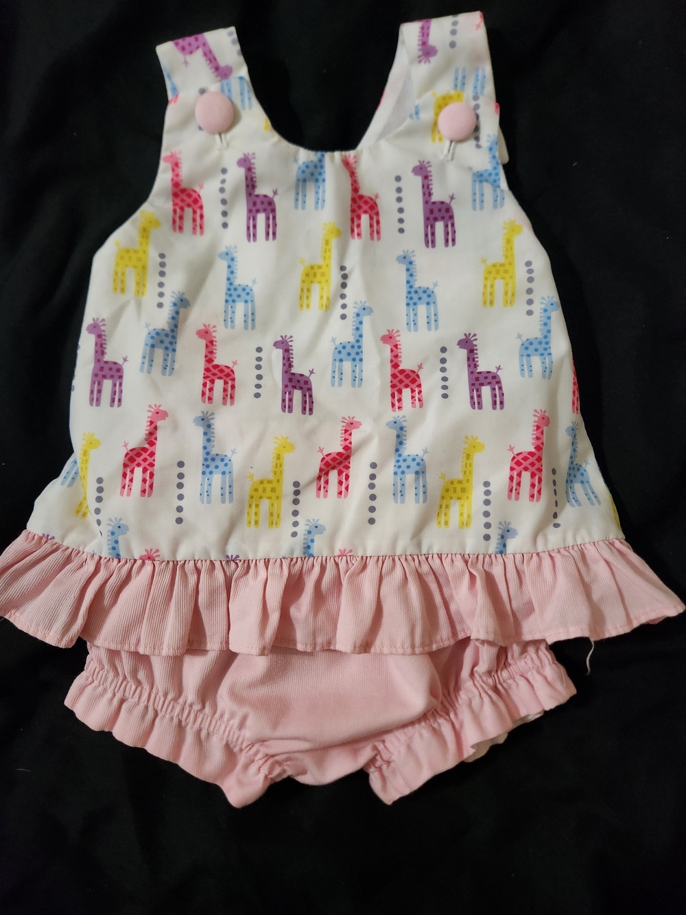 Pink Giraffe Smock